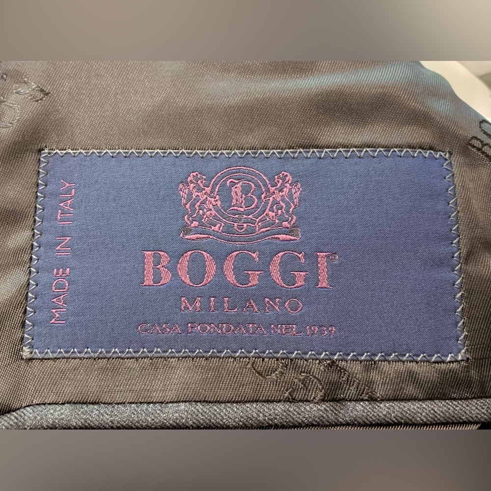 Boggi Milano Loro Piana Four Seasons Super 130's WoolBlazer Suit Jacket Sz 40 7R - Picture 14 of 16